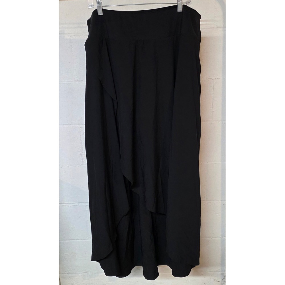 Halara 3X Black High Waisted High Low Ruffle Pocket Flare Mesh Casual Reg NWT
